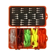 Tanglewen® Fishing Lures Tackle Kit \u0026 Double Opening Box Including 50 Soft Plastic Worms,36 Lead Hooks,Saltwater \u0026 Freshwater Gear Kit(D),Fishing Tackle Box,Fishing Gear,Fishing Lures Kit